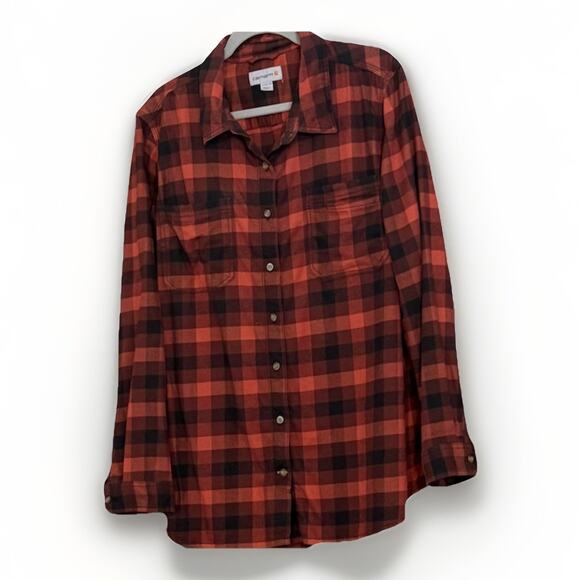 Carhartt Tops - Carhartt Women’s Plus Size Red Plaid Flannel Long Sleeve Shirt Size 20/22